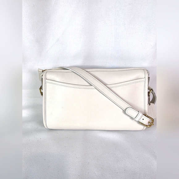 Vintage Coach Taylor 9944 Leather Crossbody White Ivory Glove Tanned Brass Bride - Picture 1 of 16